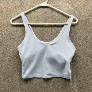 Lululemon Sport Bra Womens 8 Powder Blue Align V-Neck Nulu Support Yoga Crop Top